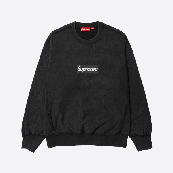 シュプリーム クラックドボックスプリントウォッシュドクルーネックスウェットシャツ