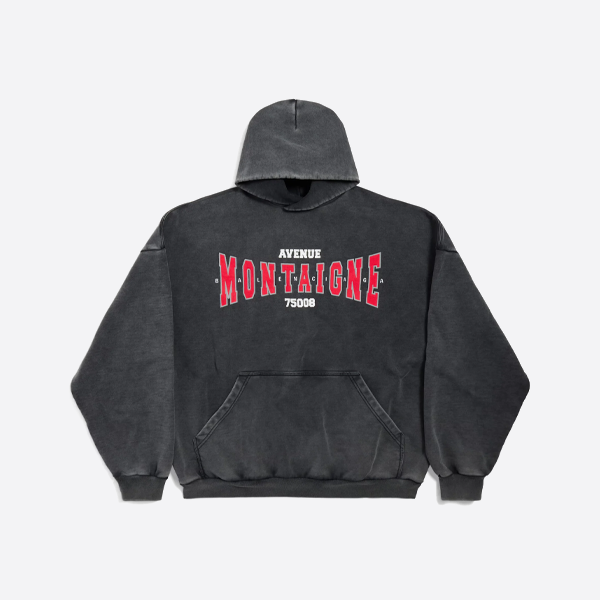 バレンシアガ エンブロイダリー レター ウォッシュド フード付きスウェットシャツ