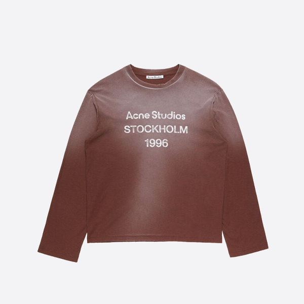 アクネ スタジオ* 1996 コレクション マディ グラデーション ディストレスト プリント クルーネック ロングスリーブ