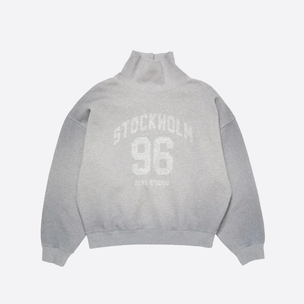アクネ スタジオ 96 プリント ロゴ ディストレスト タートルネック スウェットシャツ