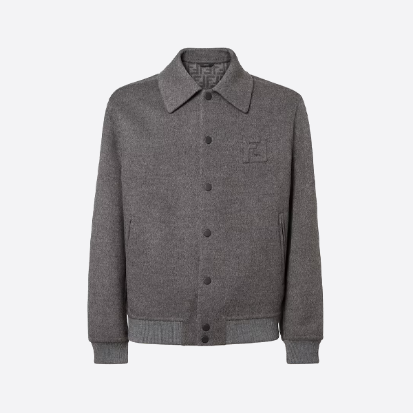 フェンディのシングルブレストFFウールジャケット（ラペル付き）