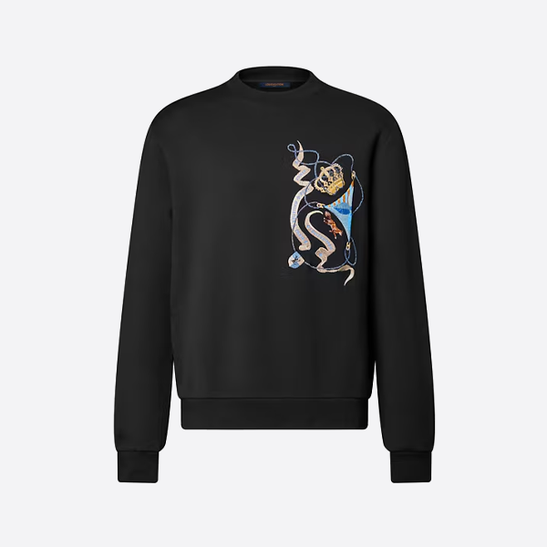 ルイ・ヴィトン クラウン刺繍クルーネック スウェットシャツ