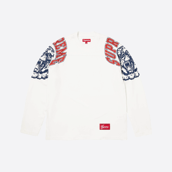 シュプリーム ナンバー66 サッカー ロングスリーブシャツ ホワイト