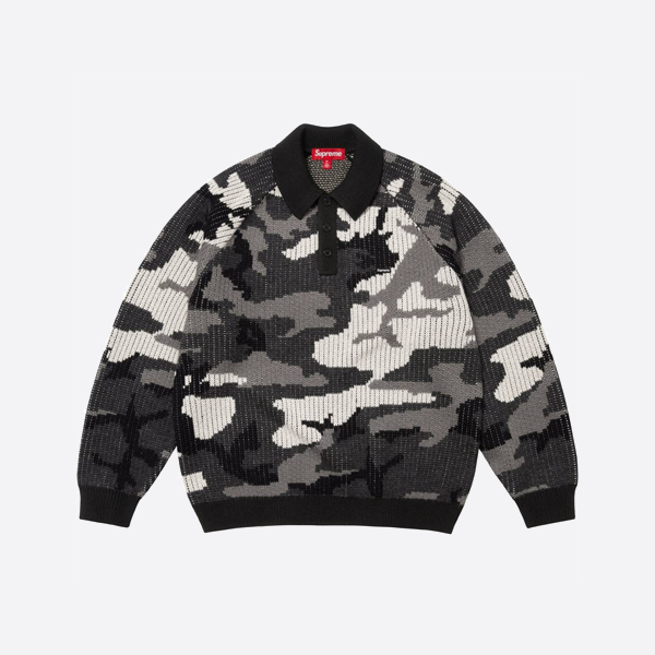 シュプリーム 刺繍ロゴ ニット カモフラージュ セーター