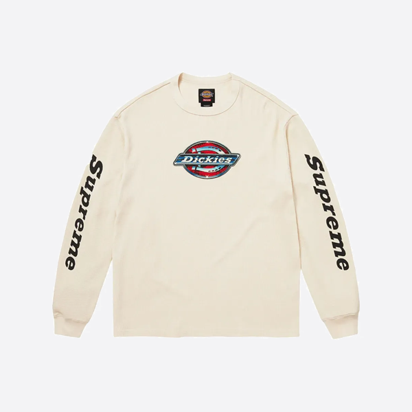 Supreme x Dickies ワッフル ウォーム ロングスリーブ シャツ、オフホワイト