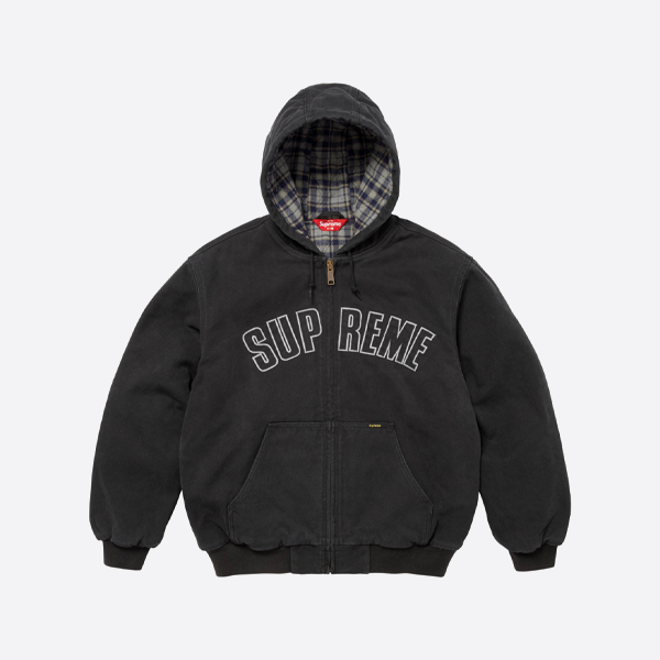 シュプリーム リフレクター レター デニム コットン ジャケット、ブラック