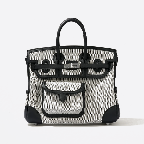 エルメスのキャンバス地、パンダカラーのバーキンバッグ