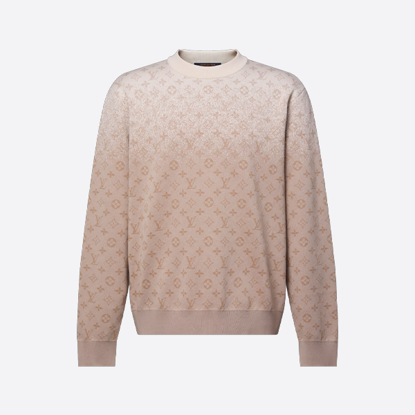 ルイ・ヴィトンのカーキグラデーション モノグラム ニットセーター