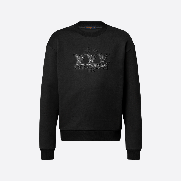 ルイ・ヴィトン ラインストーンロゴ クルーネック スウェットシャツ