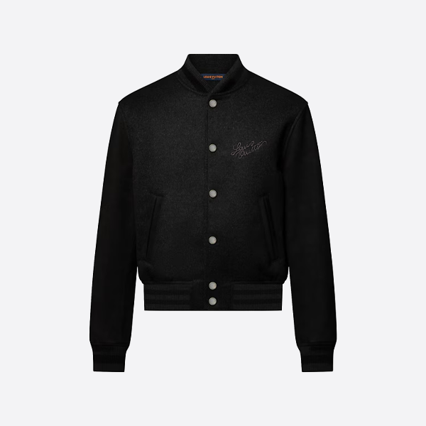 ルイ・ヴィトン エンブロイダリーレター コットンシアリングスリーブ ベースボールジャケット