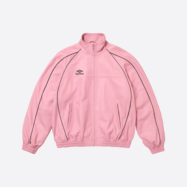 Supreme x Umbro コラボ 刺繍ロゴ ジッパージャケット (ピンク)