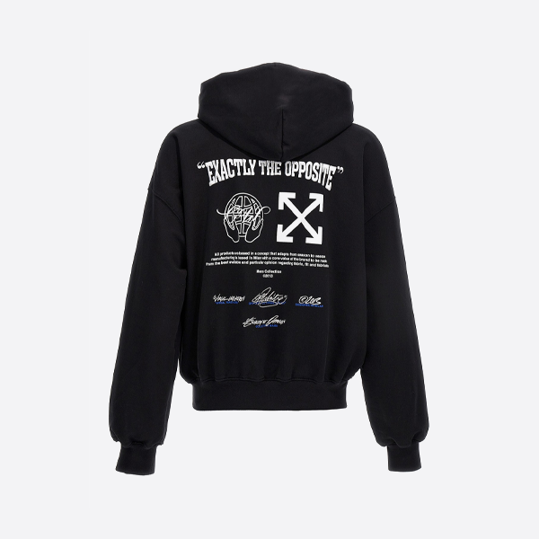 オフホワイト ブルーアロー アースプリント パーカー