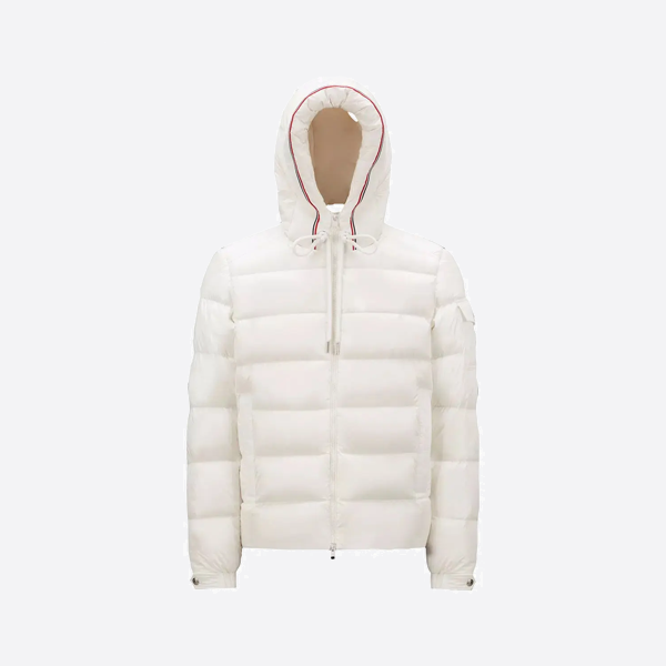 モンクレール エンボスリボン付きハット ダウンジャケット ホワイト