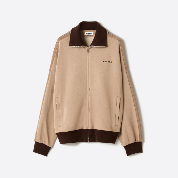ミュウミュウ プレーンニット ジップアップ スポーツジャケット
