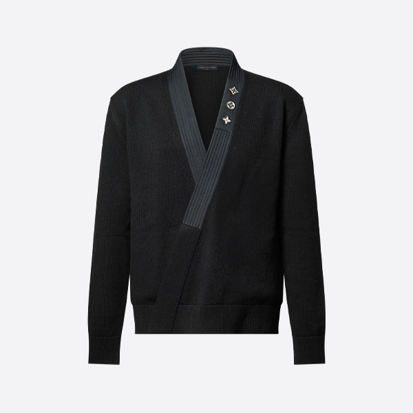 ルイ・ヴィトンのウールミックスカラートリムカーディガン