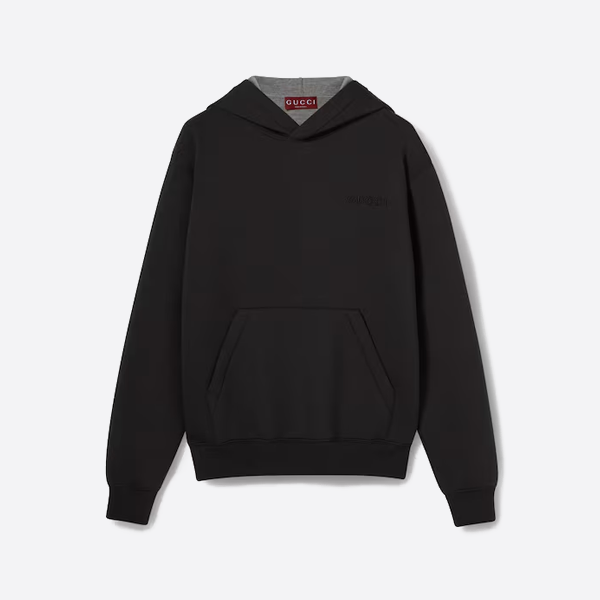 グッチロゴ スペースコットン コンポジット ニット パーカー