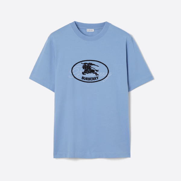 バーバリー ナイトスタンプ コットンTシャツ、ブルー