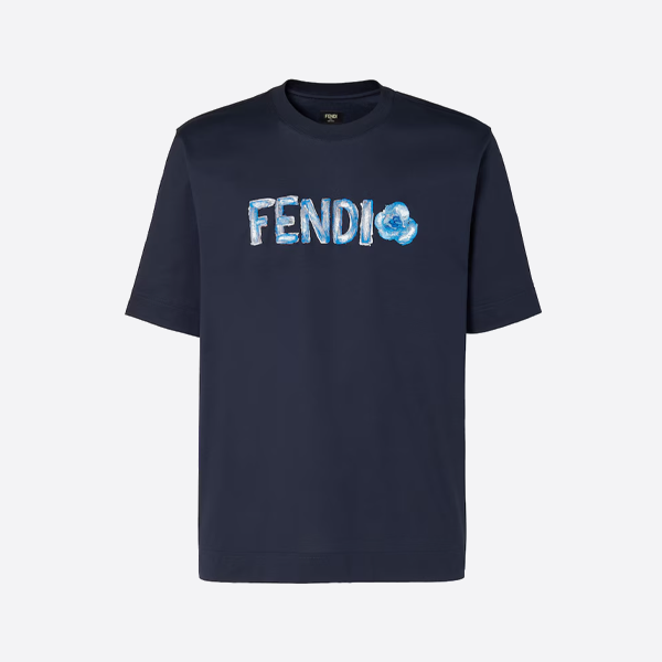 フェンディ 刺繍フローラル 半袖 ブラック