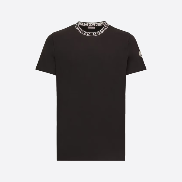 モンクレール ロゴパッチ 半袖シャツ、ブラック