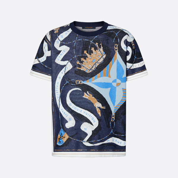 ルイ・ヴィトン クラウンジャカード クルーネック ニットセーター 半袖