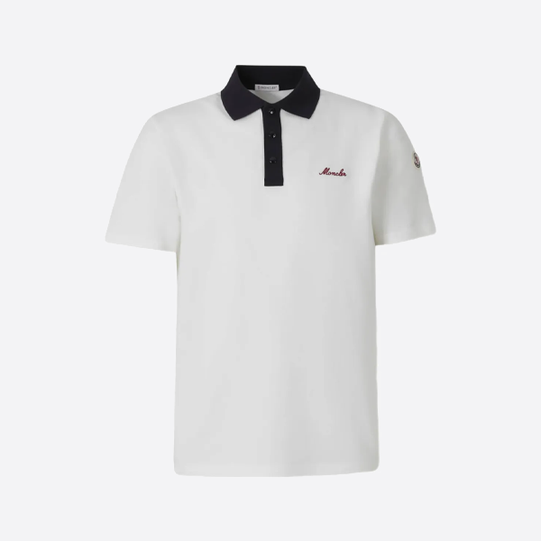 モンクレールのロゴ刺繍入りカジュアルポロシャツ
