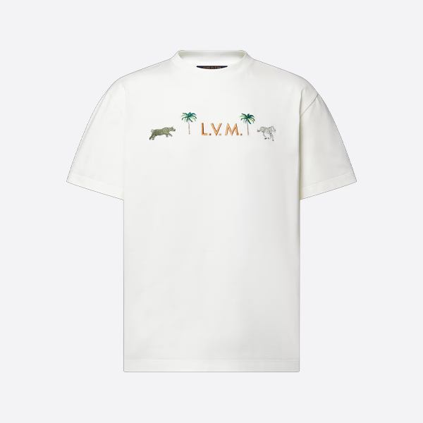 ルイ・ヴィトン（LVM）アニマル刺繍半袖Tシャツ