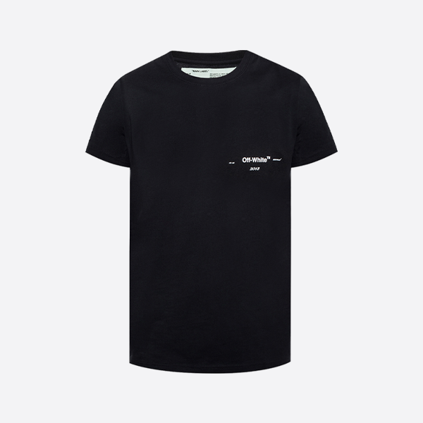 オフホワイト モネ アロー 半袖Tシャツ、ブラック