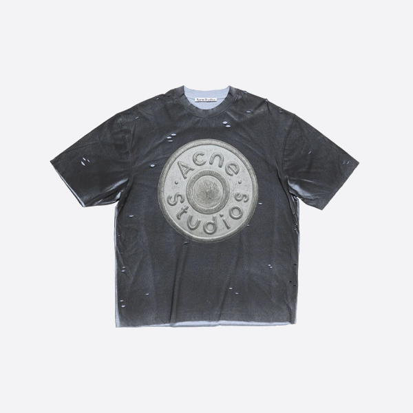 アクネ ストゥディオズ ダメージ加工サンドブラストウォッシュ加工半袖Tシャツ
