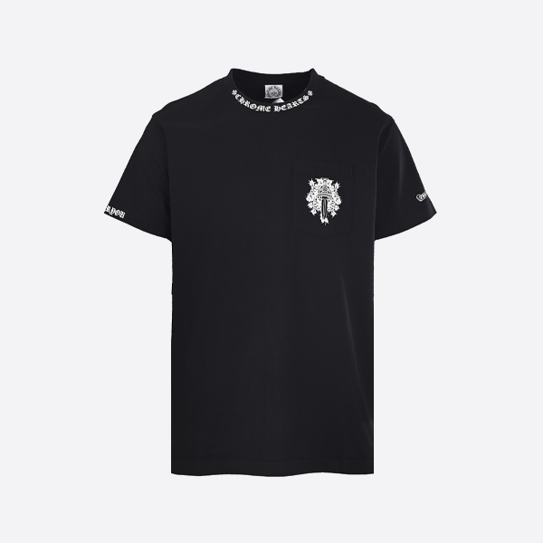 クロムハーツ ツタと剣のプリント入り半袖Tシャツ、ブラック