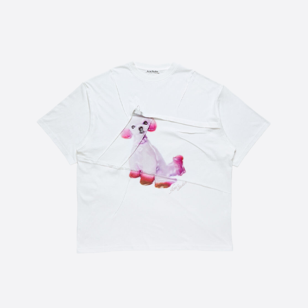 アクネ ストゥディオズ プリーツ パピープリント 半袖Tシャツ