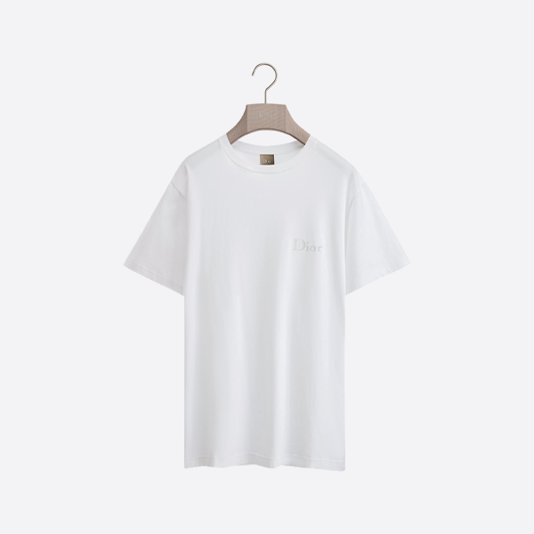 ディオール 無地刺繍入り半袖Tシャツ、ホワイト