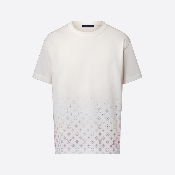 ルイ・ヴィトン モノグラム グラデーション ウール 半袖Tシャツ、ホワイト