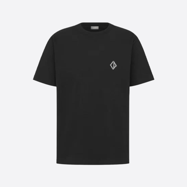 ディオール ダイヤモンド柄 リフレクティブ 半袖Tシャツ、ブラック