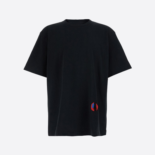 ボッテガ・ヴェネタ ダブル刺繍 クルーネック 半袖 ブラック