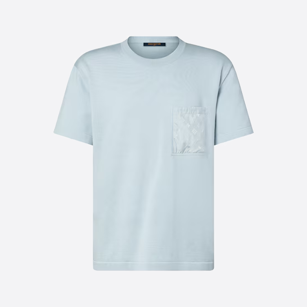 ルイ・ヴィトン ポケット付きジャカードパッチワークニット半袖Tシャツ