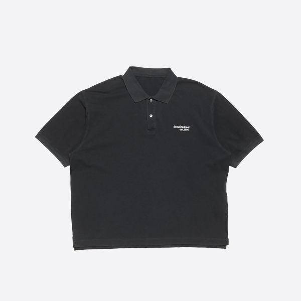 アクネ ストゥディオズ 刺繍ロゴ入り半袖ポロシャツ