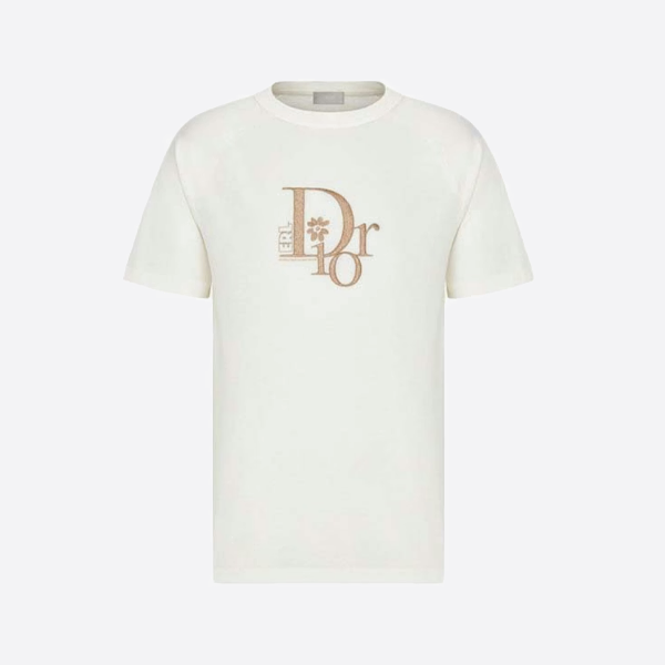 ディオールのひまわり刺繍入り半袖Tシャツ