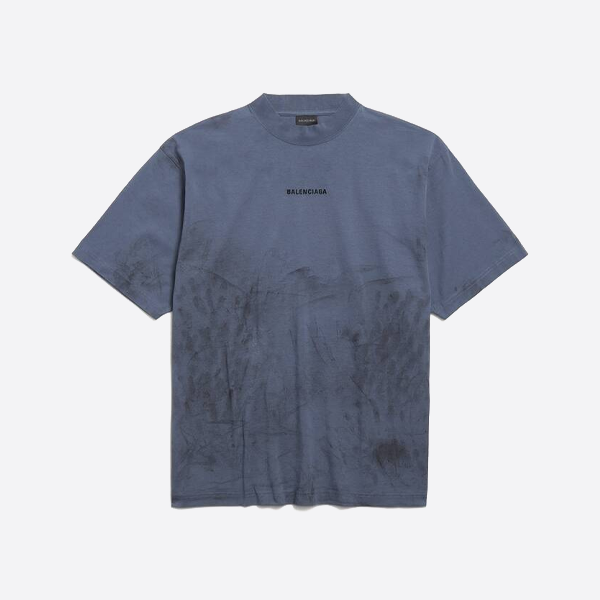 バレンシアガ ダメージ加工刺繍入り手描き半袖Tシャツ