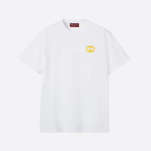 グッチ ダブルG プラッシュ刺繍入り半袖Tシャツ