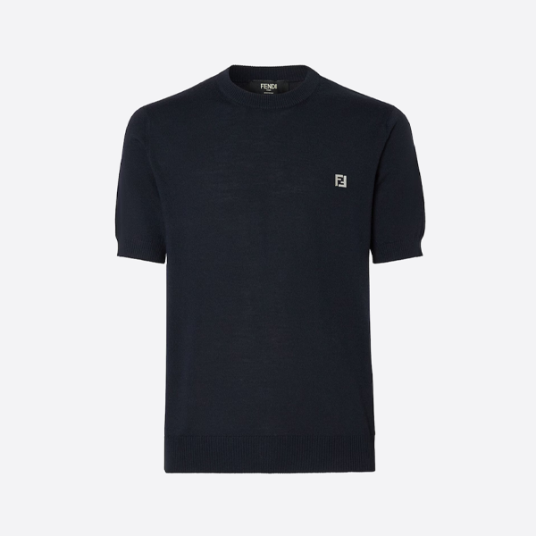 フェンディ ハードウェア ダブルFロゴ 半袖Tシャツ、ブラック