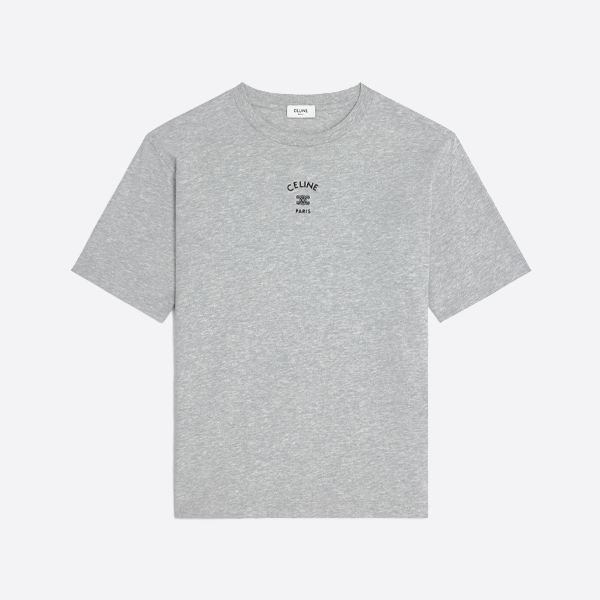 セリーヌ 凱旋門ロゴ 半袖Tシャツ、グレー