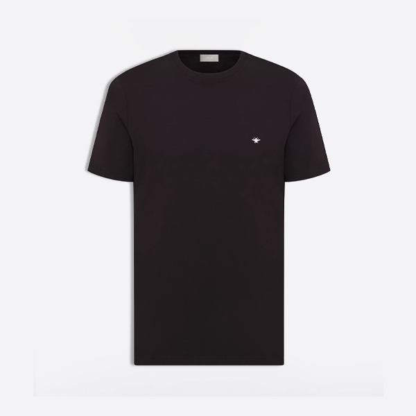 ディオール クラシック ビー刺繍入り半袖シャツ、ブラック。