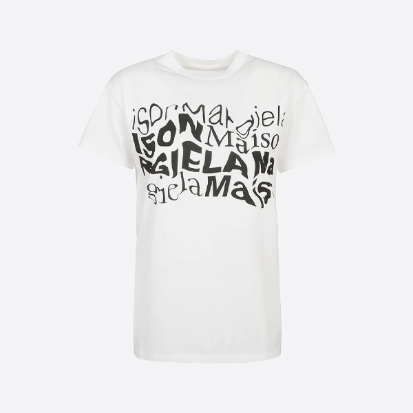 メゾン マルジェラ ツイステッドレタープリント クルーネック 半袖Tシャツ