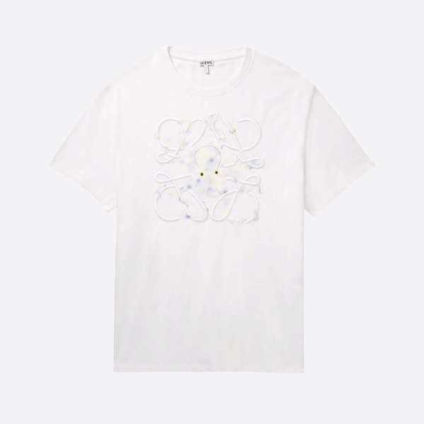 ロエベ タコ刺繍入り半袖Tシャツ（ホワイト）
