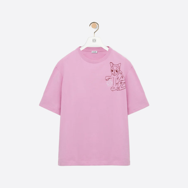 ロエベ キャットプリント クルーネック 半袖シャツ