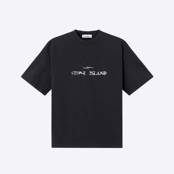 ストーンアイランド スピードスタープリント 半袖Tシャツ、ブラック。