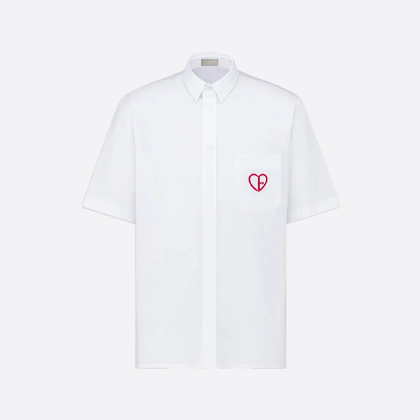 ディオール バレンタインデー限定版 ハート刺繍入り半袖シャツ