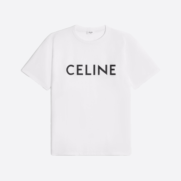セリーヌ クラシック レタープリント 半袖シャツ、ホワイト