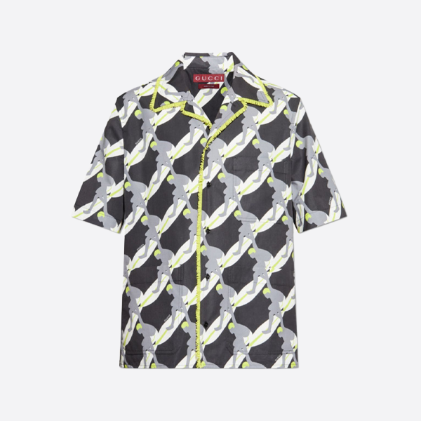 グッチ サーフィン シルクスーツ 半袖シャツ