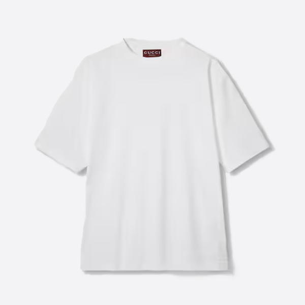 グッチ刺繍バッジ付き半袖Tシャツ